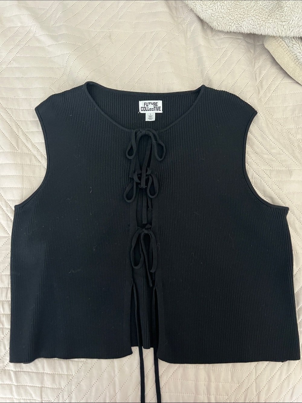 Black Top with front tie details